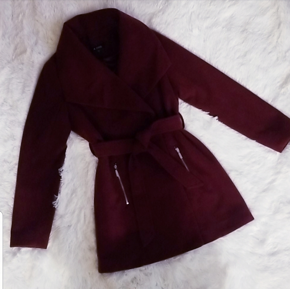 A. BYER BURGUNDY PEACOAT